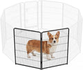 DUMOS Dog Playpen Indoor, Metal 40 Inch 2 Panels Foldable Pet Fence with Door, Outdoor Small Medium Large Dog Puppy Portable Exercise Play Pen for RV Camping, Trips, Play Yard