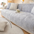 Soft Plush Geometric Quilted Couch Sofa Cover Boho Non Slip Fuzzy Sectional Couch Cover Solid Color Washable Sofa Slipcover Furniture Protector for Kids Dogs Cats (Gray,36"x70")