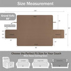 Boho Quilted Grand Sofa Covers Washable, Couch Cover for Grand Sofa, Soft Cozy Couch Protector for 4 Cushion Couch, Oversized Grand Sofa Slipcovers Water-Repellent (Grand Sofa 88", Raw Umber)