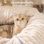 Avont Cat Tunnel Bed for Indoor Cats, Latte | Cat Donut Tunnel Toys | Folds Into a Cozy Bed | 3 Shapes: Donut, C, S | 9.8in Large Cats | 2 Peek Holes & 2 Toy Balls