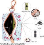 ARING PET Dog Waste Bag Dispenser, Cotton Doggy Poop Bags Holders Attach to Any Leashes, Portable Washable Plaid Pet Waste Pouch Dispenser with Metal Zipper