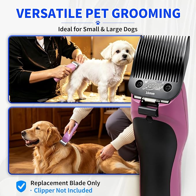 Size 5/8 Detachable Pet Grooming Clipper Blade with Steel Cutter, 1/32 Inch (0.8 mm) Cut Length, Black, Compatible with Andis, Oster A5, Wahl KM10, 1 Pack