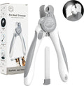 Dog Nail Clippers with LED Light | Illuminates Bloodline for Safe Trimming | 2 in 1 Professional Dog Nail Clipper with Safety Guard & Nail File for Medium to Large Dogs & Cats - Easy Grooming