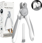 Dog Nail Clippers with LED Light | Illuminates Bloodline for Safe Trimming | 2 in 1 Professional Dog Nail Clipper with Safety Guard & Nail File for Medium to Large Dogs & Cats - Easy Grooming