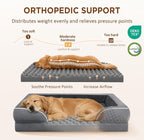 Comfort Expression Orthopedic Dog Beds for Large Sized Dog with Bolster | Waterproof Dog Couch Bed with Washable Cover & Non-Slip Bottom, Supportive Egg Crate Foam Large Pet Bed, 35x22 Inch