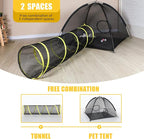 Outdoor Cat Enclosures Indoor, Portable Mesh Tent, Tunnel, Playhouse With Adjustable Harness and Leash for Walking, Colorful Tease Ball for Animals