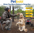 Petbobi Dog Tie Out Cable and Stake, 50ft Heavy Duty Dog Leads for Yard | 4in Shock Spring, 16in Spiral Ground Anchor, 360° No-Tangle Swivel, Chew-Proof Rustproof Wire, Up to 120 lbs, Outdoor Camping