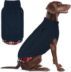 KYEESE Dog Sweater Turtleneck Thick Knit Pullover for Cold Weather | Stretchy Fit, Lightweight & Warm, Cozy Knit Comfort, Classic Plaid Design, Gentle on Sensitive Skin, Comfortable Daily Wear