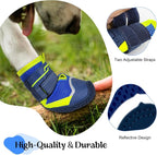 Illumifun Dog Boots for Hot Pavement Protection – 4 Pack Anti-Slip Breathable Paw Shoes with Reflective Straps, All-Season Outdoor Booties for Walking, Hiking, Camping (Navy Blue, Size 8)