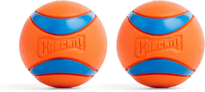 Chuckit! Ultra Ball Dog Toy - Medium Bouncy Fetch Balls For Dogs 20-60 lbs - Made from Durable Rubber - Floating Water Pet Toys - Size Medium - 2.5-inch Diameter - Pack of 2 | Bouncy durable rubber design for pups 20-60 lbs, high bounce action for acti...