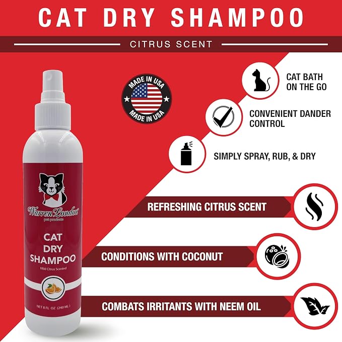 Warren London Ultimate Cat Grooming Gift Box – 5-in-1 At-Home Spa Kit with Detangler Spray, Hydrating Butter, Waterless Dry Shampoo, Self-Cleaning Pin Brush & Nail Clippers, $70 Value