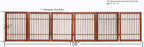Urnporium Freestanding Wooden Dog Gate Foldable Indoor Pet Gate No Drill Expandable Barrier for Doorways Stairs Hallways Portable Wood Fence for Small Dogs & Puppies (Brown Pet Gate, 6 Panel 24" Tall)