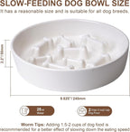 Ceramic Slow Feeder Dog Bowls, Ceramic Slow Feeder Maze Dog Food Bowl, Slow Eating Dog Bowl and Slow Feeder Dog Bowl Anti-Choking for Daily Pet Feeding （White Bone）