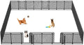 32 Inch Dog Playpen Outdoor, 32 Panels Puppy Playpen Heavy Duty Dog Play Pen Indoors, Rust Resistant Dog Pen for Large/Medium/Small Dogs, Dog Fence for RV Camping