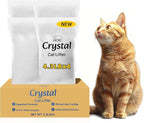 LMJP Crystal Cat Litter for Long-Lasting Odor Control, Non-Clumping, 17.2lb | 4 Months Supply, Unscented, Rapid Water Absorption, Low Tracking, Low Dust, Lightweight White Silica, 4 Pack of 4.3lb