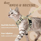 rabbitgoo Cat Harness and Leash Set, Escape Proof Vest, Foamy Coffee | Soft Breathable Mesh, Easy Adjustable Fit, Snap Buckles, Sturdy Clip, Reflective Strips, for Average Cats Walks, S