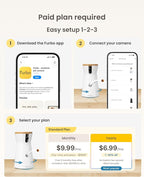 Furbo 360° Dog Camera [Paid Plan Required to Activate] | Stay connected with AI Dog & Home Safety Alerts, Treat Toss, Auto-Tracking, Video History, 2-Way Audio (Subscription 3mo min)
