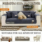 Couch Cover for Dogs, Washable Non Slip Sofa Cover for 3 Cushion Couch, Thick Corduroy Couch Protector, Pet Friendly Furniture Slipcover for Cats Dogs, Dark Gray