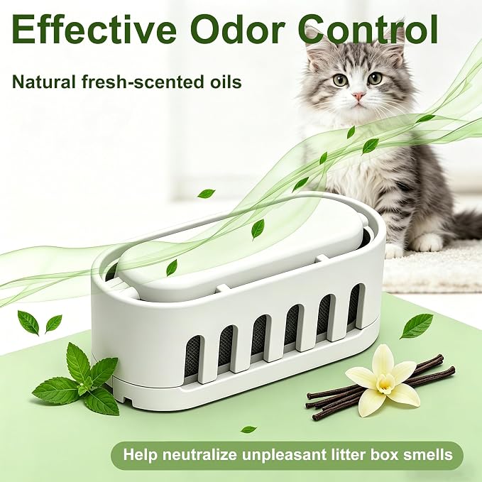 NewKe 6 Pack Deodorizer for Ellenpent ICB019 & ICB020 Automatic Litter Box | Odor Eliminator for Whiffee Automatic Cat Litter Box, Vanilla Scent, Fragrance Refills