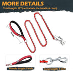 S-ETOVUS-Chain Dog Leash, Bite-Proof Metal Leash, with Padded Handle | Three Sizes 7.25FT/5.2FT/4FT, Woven From Nylon Rope And Chain, Durable And Bite-Resistant, Comfortable With Padded Handles