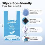ZOMISIA 26" Pooper Scooper with Waste Bags - Poop Scooper for Large Dogs with Long Handle High Strength Material and Durable Spring for Yard, 30 Count Poop Bags