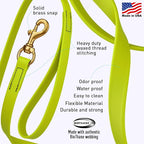 Viper Biothane K9 Working Dog Leash Waterproof Lead for Tracking Training Schutzhund Odor-Proof Long Line with Solid Brass Snap for Puppy Medium and Large Dogs, 33ft Safety Yellow