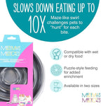 Messy Mutts Round Slow Feeder, 8 Inch, 1.75 Cup, Cool Grey | 8 Inch Round Silicone Puzzle Slow Feeder For Dogs And Cats, Holds 1.75 Cups, Dishwasher Safe