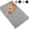 VIVAGLORY Cat Litter Mat Softgrip Litter Trapping Mat, 35"× 25", Grey | Litterbox Rug Box Catcher for Indoor & Floor, Easy Clean Washable Less-Mess Waterproof for Cat