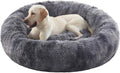 45 in Faux Fur Donut Dog Bed for Extra Large Dogs,Tie-dye Grey | Calming Plush Round Jumbo Fluffy Pet Bed with Removable & Washable Cover,Fits up to 120 lbs Pets