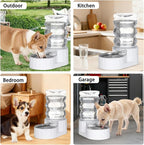 RIZZARI 6.5L Stainless Steel Dog Water Dispenser:Anti Spill for Medium Dogs | Stainless Steel Bowl / No Electricity / Gravity Auto Refill / Stable Base / Easy Cleaning / Home Use