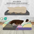 Comfort Expression Orthopedic Dog Bed for Extra Large Dogs with Bolster | Waterproof Dog Couch Bed with Washable Cover & Non-Slip Bottom, Supportive Egg Crate Foam XL Pet Bed, 42x30 Inch
