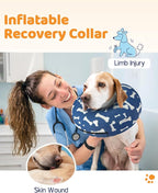 Supet Inflatable Dog Cone Collar Alternative After Surgery, Dog Neck Donut Collar Recovery E Collar, Soft Pet Cone for Small Medium Large Dogs