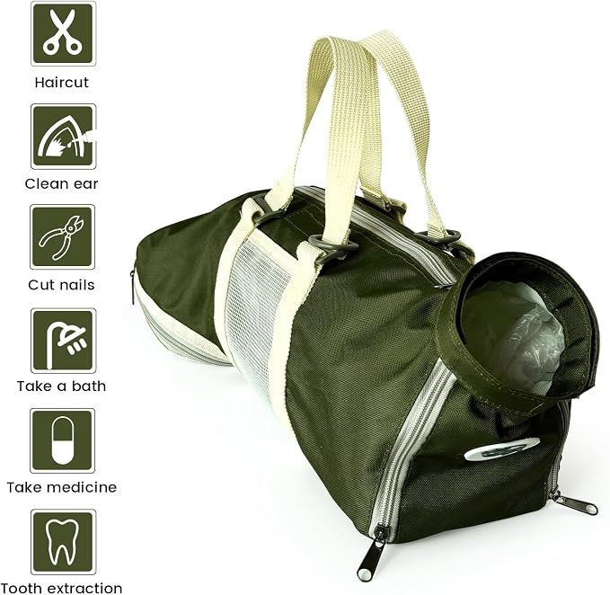 Cinf Cat Restraint Grooming Bag, Anti-Scratch Tool for Nail Trimming | Safe grooming restraint bag controls cat movement for bathing, nail trimming, injections and veterinary examinations
