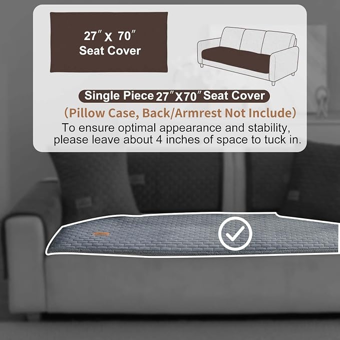 Washable Velvet Dog Couch Cover, Plush Pet Sofa Furniture Protector for 2-3 Cushion Couch, Non-Slip Washable Cover for Dogs(1PC/27.6"x70.9",Dark Grey)