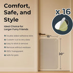 Heavy Duty Door Protector from Dog Scratching 16 x 30'' Transparent PVC Pet Door Guard Protection, Easy Install & Remove Custom-Cut Anti-Scratch Shield for Interior Doors, Cat Damage Prevention 1-Pack