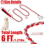 Homimp Chain Dog Leash - Reflective, Chew Proof Metal Leash for Large Dogs, 6 FT with Comfortable Soft Padded Handle, Anti Bite Durable, Non Chewable (Red)