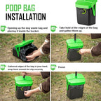 FUSBUNTY Dog Poop Bag, 100 Count Dog Waste Bags Sized 19.7X17.7" for FUSBUNTY Pooper Scooper Swivel Bin & Rake Set