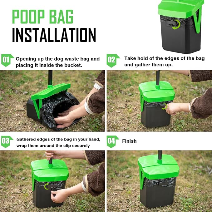 FUSBUNTY Dog Poop Bag, 100 Count Dog Waste Bags Sized 19.7X17.7" for FUSBUNTY Pooper Scooper Swivel Bin & Rake Set