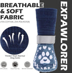 EXPAWLORER Dog Socks to Prevent Licking and Slipping, Summer Dog Shoes for Hot Pavement, Paw Protectors for Hardwood Floors Anti-Slip, Dog Booties for Small Medium Large Senior Dogs, Navy Blue M