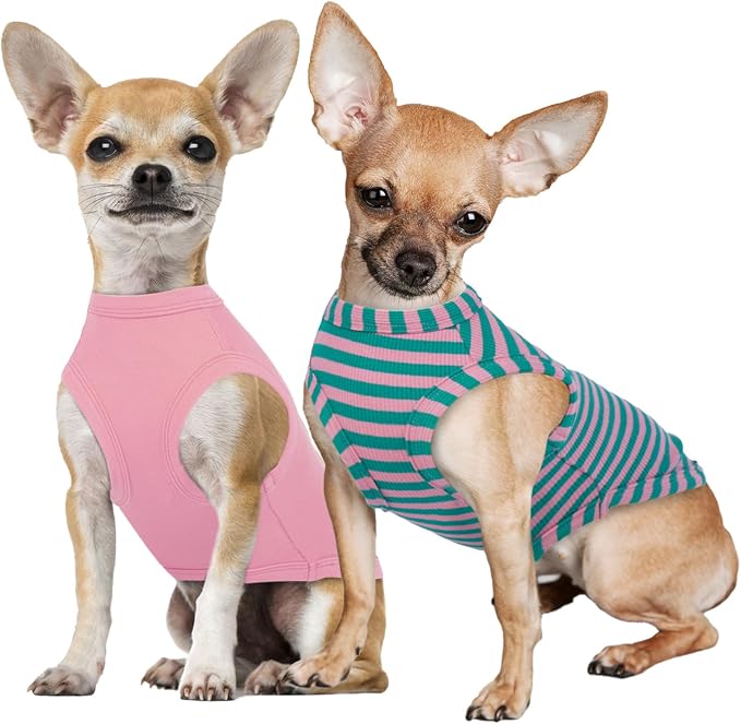 IECOii 2 Pack Dog Surgery Recovery Shirt Sleeveless Lightweight Dog Tshirt | T-Shirts with Stretch Fit,Gentle on Sensitive Skin,Anti-licking for Hot Spots,Shedding Control Tee,For Small to Giant Dogs