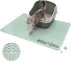 Pawtasy Cat Litter Box Mat,40" x 28" Extra Large Silicone Waterproof Litter Trapping Mat for Scatter Control Soft on Kitty Paws Non-Slip Easy to Clean