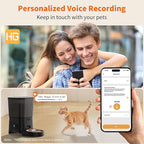 HoneyGuaridan Automatic Cat Feeder, 5G WiFi Cat Food Dispenser with App Control, Timed Feeder with Stainless Steel Bowl and Slow Bowl, Desiccant Bag