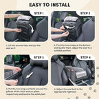 BurgeonNest Center Console Dog Car Seat for Small Pets to 11lbs, Grey | Anti-collapse armrest Console seat with washable fluffy cushion, pillow & tether for stable, cozy pet travel trips.
