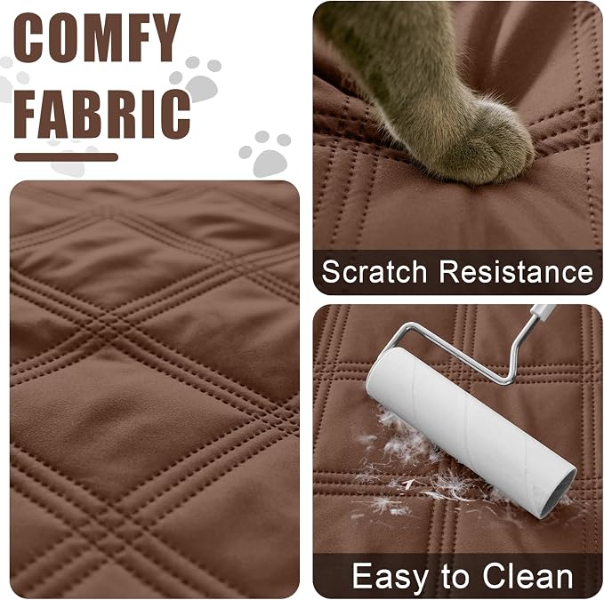 Smiry Waterproof Dog Bed Cover, Reversible Pet Blanket for Sofa Couch | Soft Washable Dog Blanket, Leakproof Couch Cover for Dogs Cats & Furniture Protection, 30x53, Brown/Chocolate