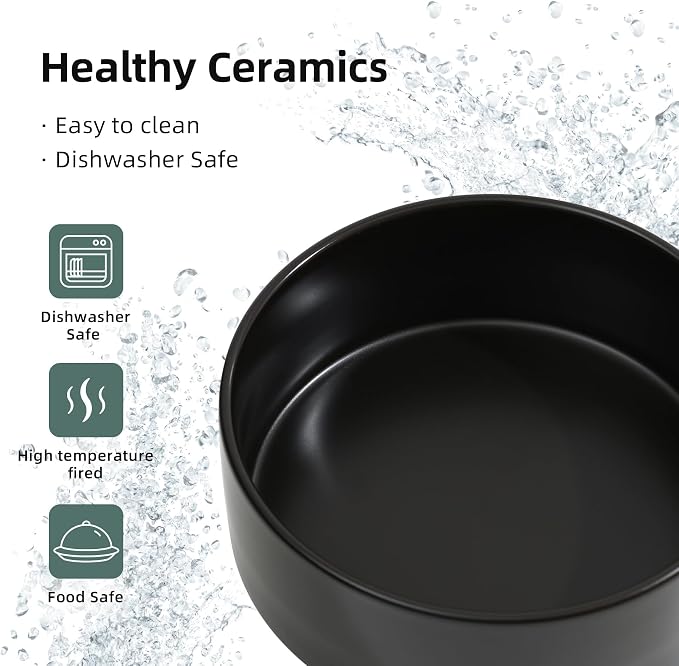 Havniva Ceramic Dog Bowls, 8.3” Dog Food and Water Bowl, Pet Feeding Bowl | Dog Food Bowl for Large Dogs, Food-Grade Ceramic, Dog Water Bowl with Non-Slip Rubber Base, Large Capacity, Dishwasher Safe