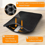 22"x30" Cat Litter Mat, EVA & Fabric Double Layer Design Waterproof Bottom Cat Litter Mat, Anti-slip Litter Box Mat, Easy To Catch Pet Litter, Easier To Clean, Washable, Soft on Paws, Black