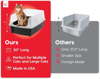 IRIS USA XX-Large High Sided Cat Litter Box, Scatter Shield, Black | Multi-Cat Use, Jumbo Capacity Pan, Extended Length Design, Oversized Basin, Multiple Cat Ready, Generous Dimensions
