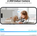 GBIUT Indoor Camera 2K HD 5G/2.4Ghz WiFi Pet Robot Camera Motion Detection and Alarm,Two-Way Talk,Color Night Vision, Nanny Cam Compatible with Alexa（Black）