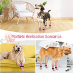 SCENEREAL Anti Slip Dog Socks to Prevent Licking Paws for Hardwood Floors | Double Sides Dog Shoes Boots & Paw Protectors for Hot/Cold Pavement, Dog Grippy Booties for Small Medium Large Senior Dogs