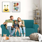 MAXIJIN Couch Covers for 3 Cushion Couch Sofa (71"-91"), 1-Piece Stretch Sofa Cover Slipcover Furniture Protector with Elastic Bottom for Kids,Dogs (Large, Diamond Pattern Blackish Green)